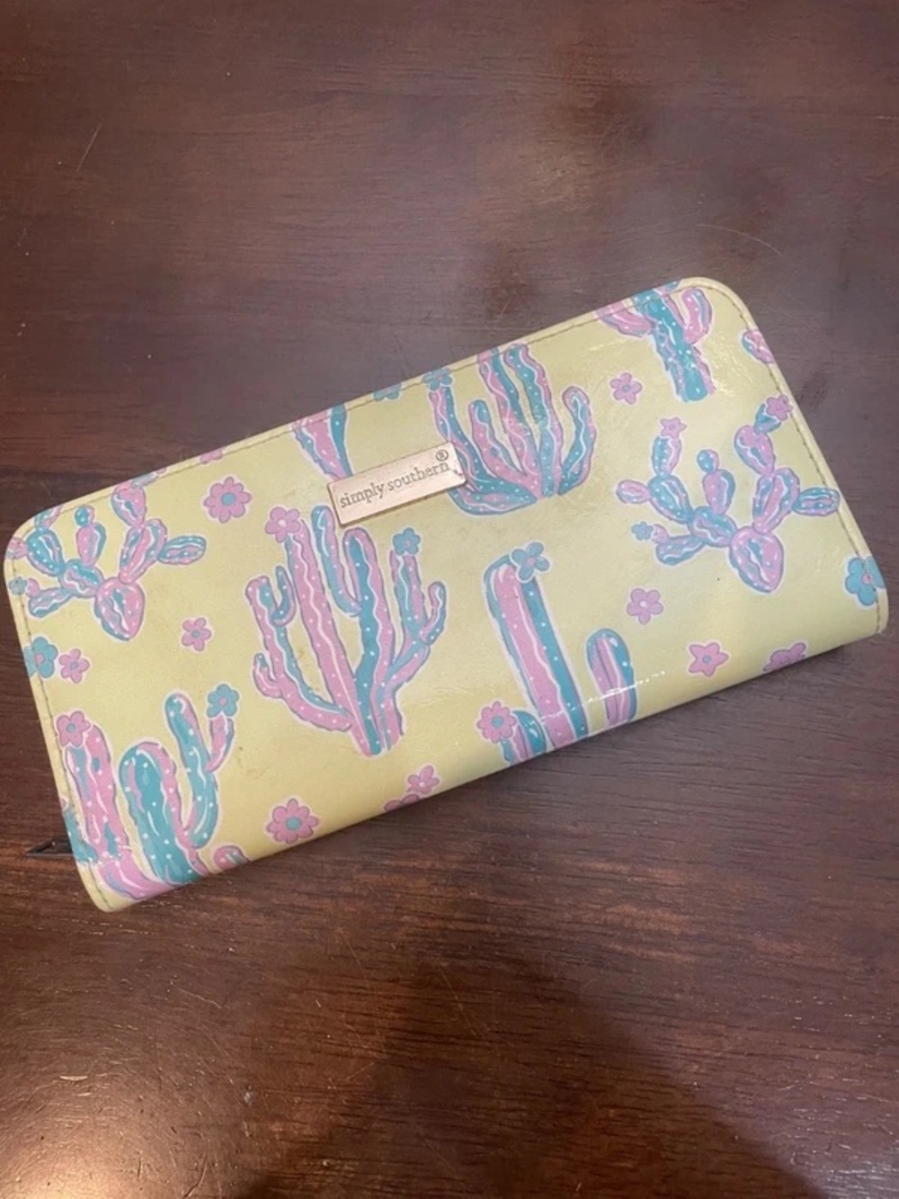 Pink and Yellow Simply Southern Cactus Western Wallet